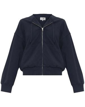 MM6 by Maison Margiela Drawstring Zip-Up Hoodie - Blue