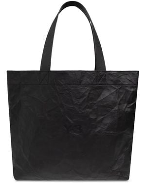 Y-3 Logo-Print Tote Bag - Black