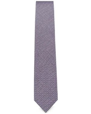 Tombolini Geometric-Print Tie - Purple