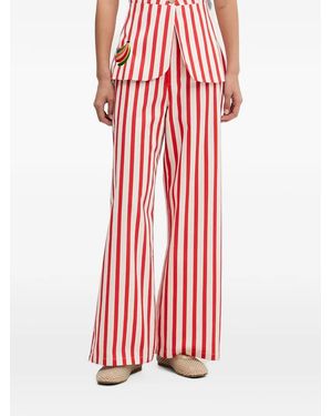 Never Fully Dressed Striped Banana-Embroidered Pants