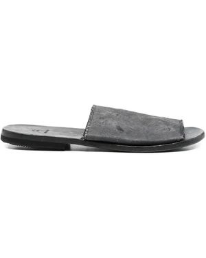 Moma Frayed Leather Sandals - White