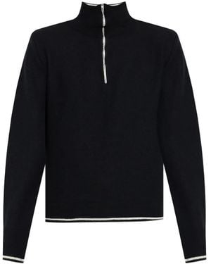 Maison Margiela High-Neck Front-Zip Sweater - Blue
