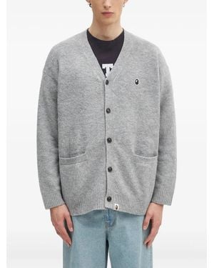 A Bathing Ape Cardigan Con Bottoni - Grigio