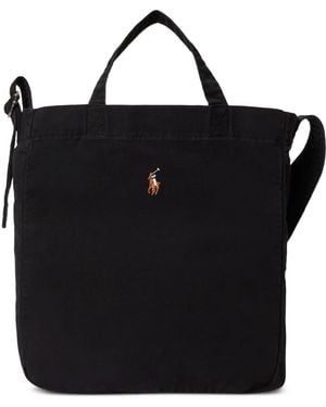 Polo Ralph Lauren Pony-Detail Canvas Tote Bag - Black