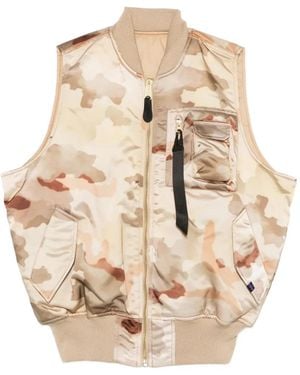 Alpha Industries Gilet Ma-1 Con Stampa Camouflage - Neutro