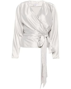 GIADA CURTI Tie-Waist Wrap Top - White