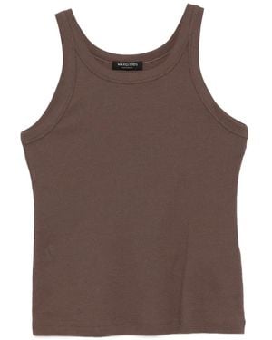 Margittes Ribbed-Knit Tank Top - Brown