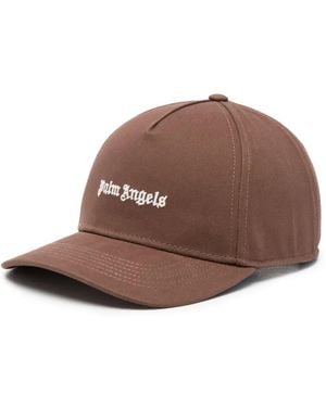 Palm Angels Logo-Embroidered Baseball Cap - Brown