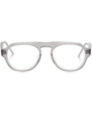 Thom Browne Navigator-Frame Glasses - Gray