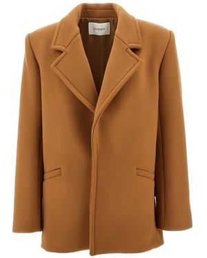 Saint Laurent Chaqueta Con Solapas De Muesca - Marrón