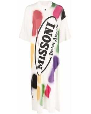 Palm Angels X Missoni Sport T-Shirt Dress - White