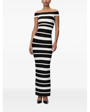 Hervé Léger Kiva Striped Maxi Dress - Black