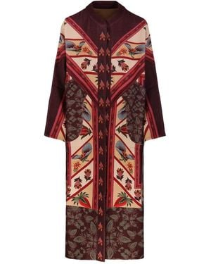 Franco Ferrari フローラル パッチワークコート - レッド