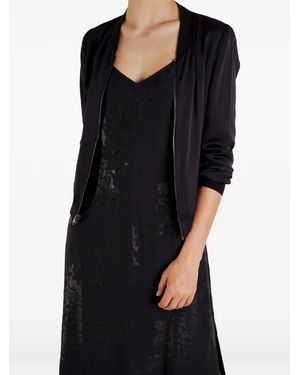CHARLOTTA GANDOLFO Metallic-Finish Bomber Jacket - Black