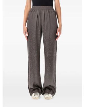 Golden Goose Jacquard-Floral Elasticated-Waist Trousers - Grey