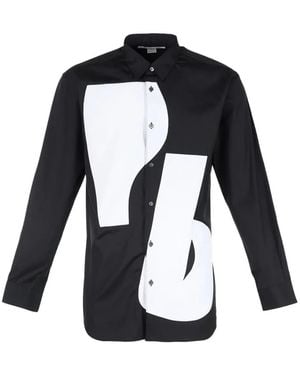 Comme des Garçons Abstract-Print Panelled Shirt - Blue