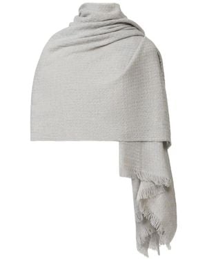 Fabiana Filippi Écharpe En Maille Gaufrée À Bords Francs - White