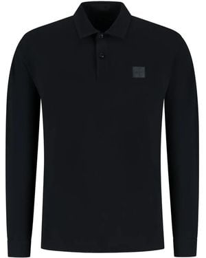 Stone Island Long-sleeve Logo Polo Shirt - ブラック