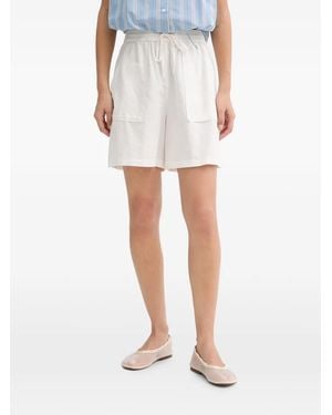 Marc O' Polo Drawstring Patch-Pocket Mini Shorts - White