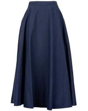 Cruna A-Line Midi Skirt - Blue