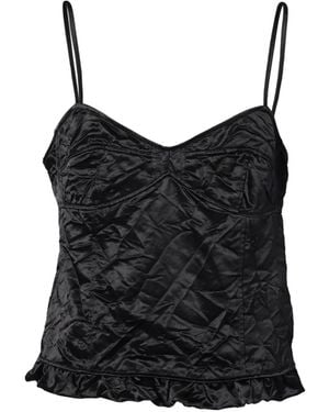 MERYLL ROGGE Slip Top Con Dobladillo De Volantes - Negro
