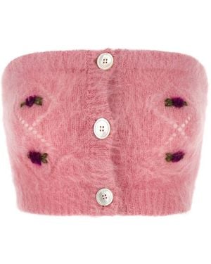 Alessandra Rich エンブロイダリートップ - ピンク