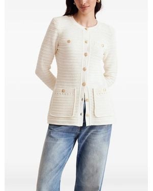 Toccin Constance Button Knit Jacket - White
