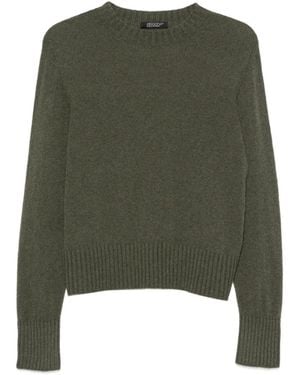 Aragona Long-Sleeve Ribbed-Trim Sweater - Green