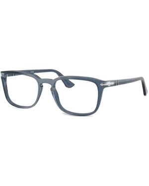 Persol Brille Mit Eckigem Gestell - Blau