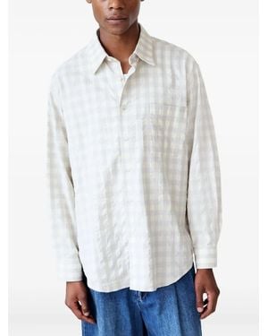 Carter Young Check-Pattern Shirt - White