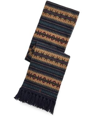 Polo Ralph Lauren Sciarpa Fair Isle Con Nappa - Nero