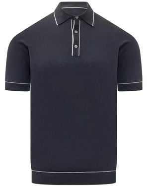 FILIPPO DE LAURENTIIS Short-Sleeve Polo Shirt - Blue