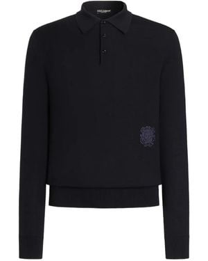 Dolce & Gabbana Polo En Laine Vierge - Bleu