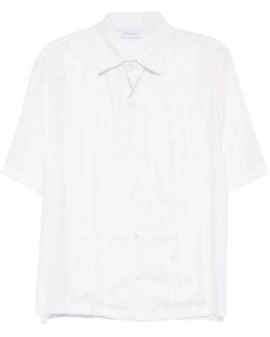 Gusari Pleated Linen Shirt - White