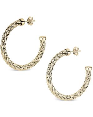 Desmo Spring Twist Hoop Earrings - Metallic