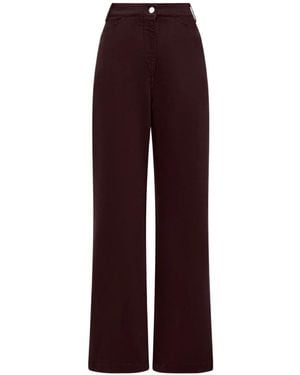 Another Tomorrow Seaming-Detail Trousers - Purple