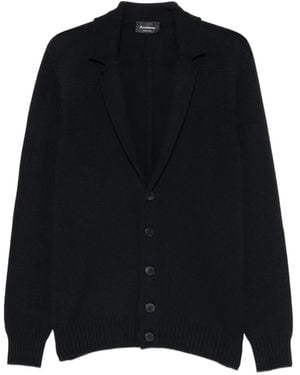 AROVESCIO Button-Fastening Notched-Lapels Cardigan - Black