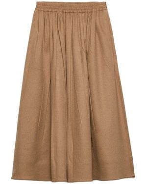 Prada Falda Midi Con Diseño Circular - Marrón