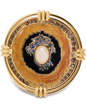 Roberto Cavalli Anello Con Cristalli - Metallizzato
