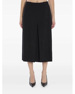 Saint Laurent Pleated-Detail Wool Pants - Black
