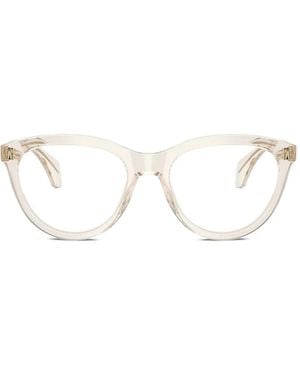 Moncler Brille Mit Rundem Gestell - Natur