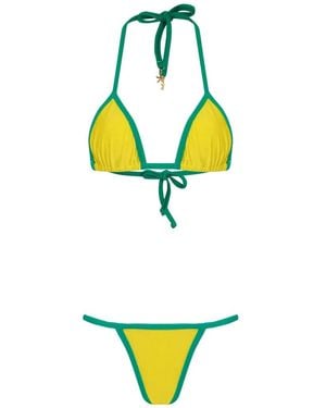 Amir Slama X Jade Picon Triangle-Top Bikini - Yellow