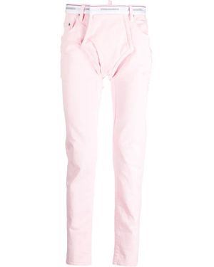 DSquared² Briefs-Design Straight Leg Pants - Pink