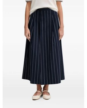 Benetton Pinstriped Pleated Skirt - Blue