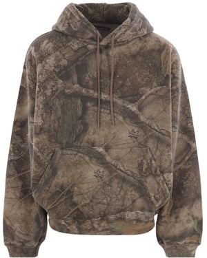 Cole Buxton Camouflage-Print Hoodie - Brown
