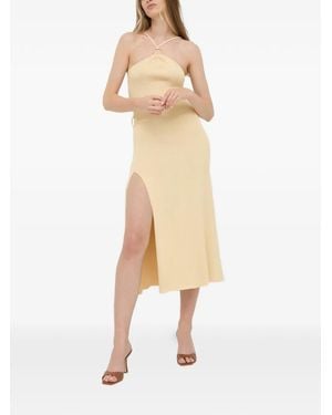 For Love & Lemons Ring Cut-Out Midi Dress - Natural