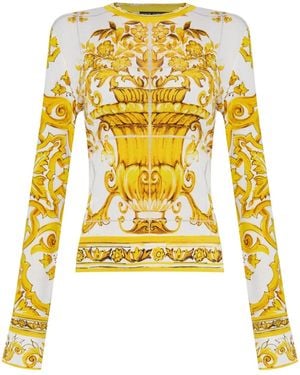 Dolce & Gabbana マジョリカ プルオーバー - イエロー