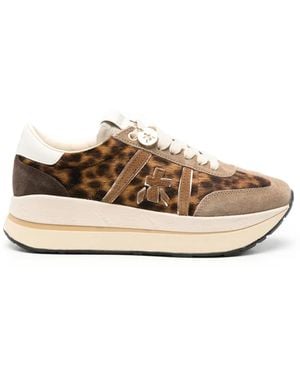 Premiata Beth Leopard-Print Trainers - White