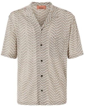 Missoni Camisa Bowling De Punto De Viscosa Con Motivo Griego - Blanco