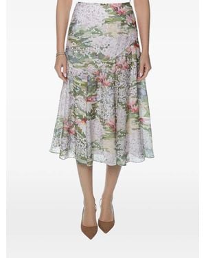 Ted Baker Layda Diagonal-Seam Midi Skirt - White